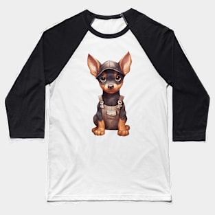 Farmer Doberman Pinscher Dog Baseball T-Shirt